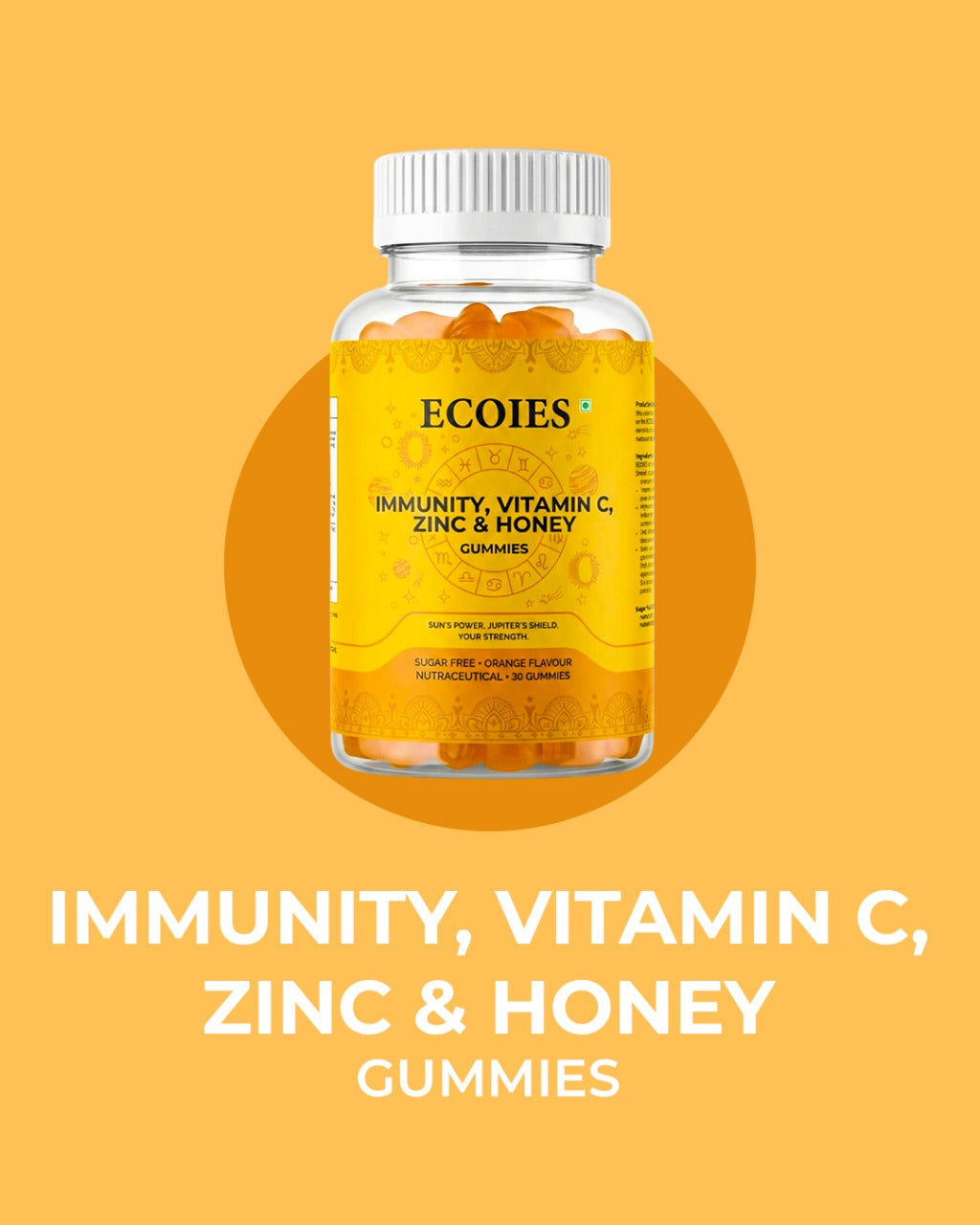 ECOIES Immunity Vitamin C, Zinc & Honey Gummies